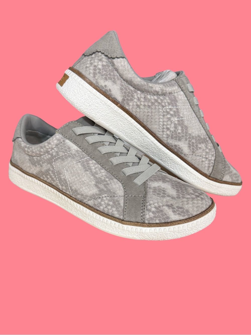 Dr. Scholl's Women's Light Gray Snake-Print Lifestyle slip in Sneakers - Picture 1 of 11